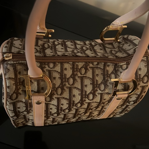 Vintage CHRISTIAN DIOR Tan/Brown Trotter Mini Boston Bag-RARE - Picture 4 of 15